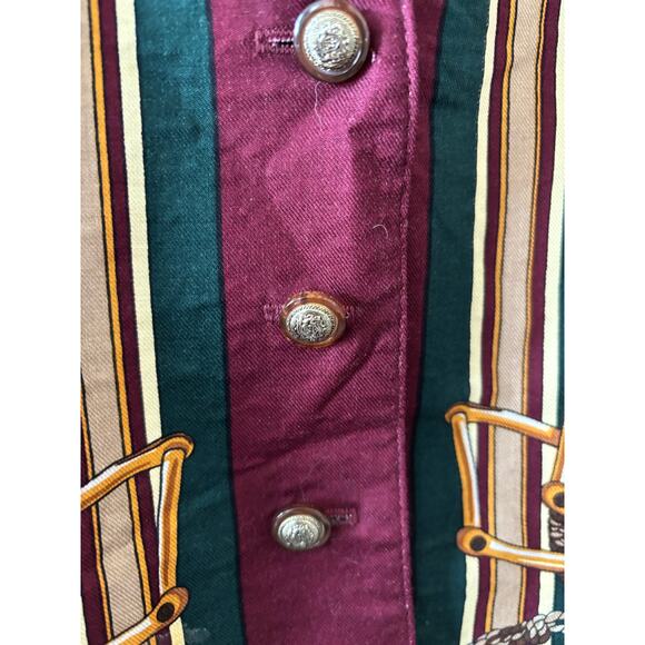 Vintage Talbots Womens Equestrian Vest Small Red Green Plaid 90s 80s Old Money - Picture 2 of 6